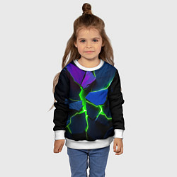 Свитшот детский Neon tile, цвет: 3D-белый — фото 2