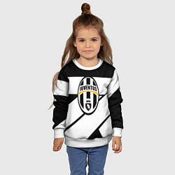 Свитшот детский Ювентус полосы геометрия линии, цвет: 3D-белый — фото 2