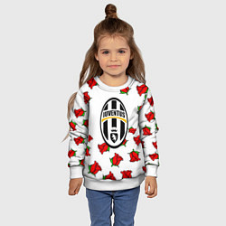 Свитшот детский Ювентус розы текстура, цвет: 3D-белый — фото 2