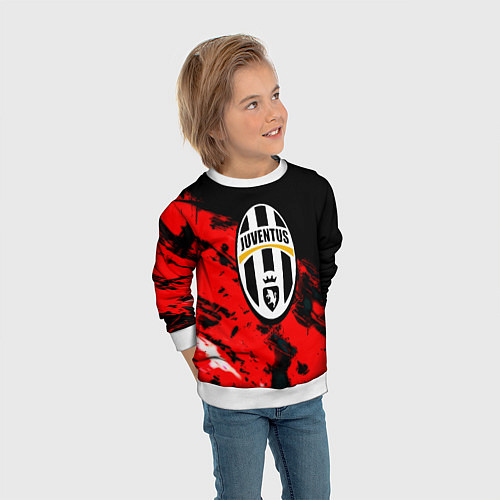 Детский свитшот Juventus кераски текстура / 3D-Белый – фото 3
