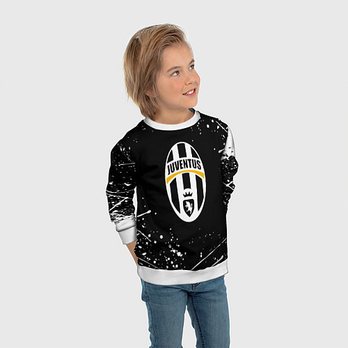 Детский свитшот Juventus белые краски всплеск / 3D-Белый – фото 3