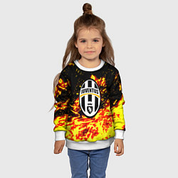 Свитшот детский Ювентус огненные краски текстура, цвет: 3D-белый — фото 2
