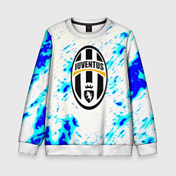 Свитшот детский Ювентус голубые краски, цвет: 3D-белый