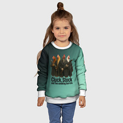 Свитшот детский Петухи - карты деньги два ствола, цвет: 3D-белый — фото 2