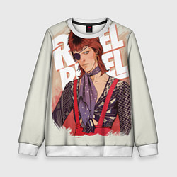 Свитшот детский David Bowie Rebel Rebel, цвет: 3D-белый