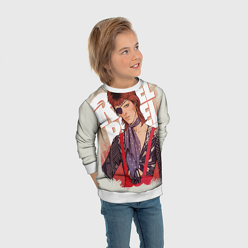 Детский свитшот David Bowie Rebel Rebel / 3D-Белый – фото 3