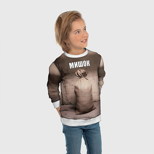 Детский свитшот Мишок / 3D-Белый – фото 3