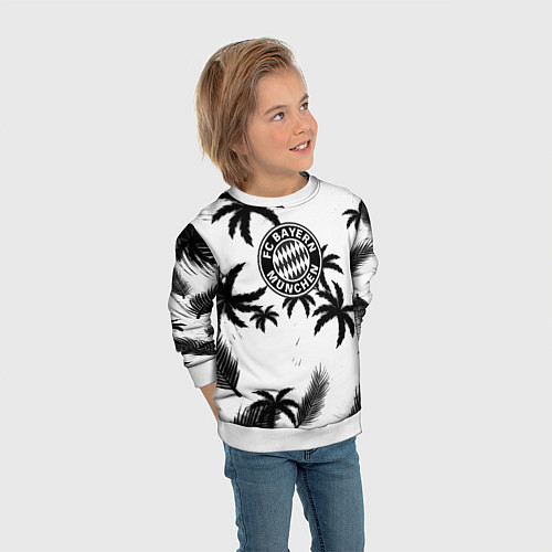 Детский свитшот Бавария Мюнхен тропики / 3D-Белый – фото 3