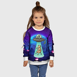 Свитшот детский Инопланетяне похищают корову, цвет: 3D-белый — фото 2