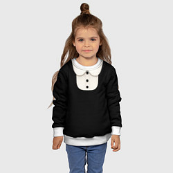 Свитшот детский Девочка Уэнздей Аддамс, цвет: 3D-белый — фото 2
