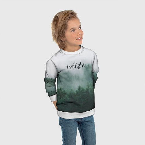 Детский свитшот Twilight forest / 3D-Белый – фото 3