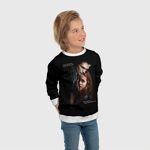Детский свитшот Белла и Эдвард: lion fell in love with the lamb me / 3D-Белый – фото 3