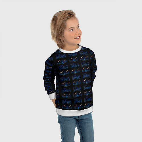Детский свитшот Happy halloween pattern / 3D-Белый – фото 3