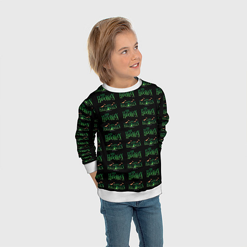 Детский свитшот Halloween pattern / 3D-Белый – фото 3