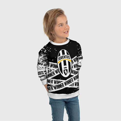 Детский свитшот Juventus подедитель краски / 3D-Белый – фото 3