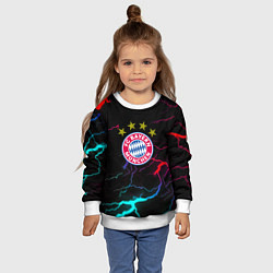 Свитшот детский Бавария Мюнхен неновые молнии, цвет: 3D-белый — фото 2