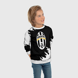 Свитшот детский Juventus белый огонь текстура, цвет: 3D-белый — фото 2