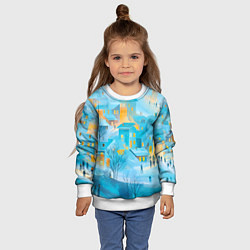 Свитшот детский Новогодние Московские домики, цвет: 3D-белый — фото 2