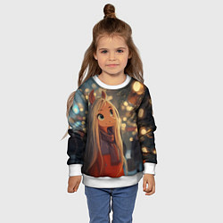 Свитшот детский Новогодняя лошадка, цвет: 3D-белый — фото 2