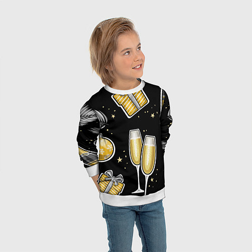 Детский свитшот Новогодний вайб / 3D-Белый – фото 3