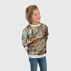 Свитшот детский Старая штукатурка на стене - абстракция, цвет: 3D-белый — фото 2