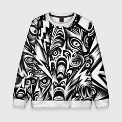 Детский свитшот Lightnings and faces - ai art fantasy