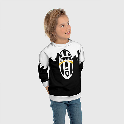 Детский свитшот Juventus капли красок / 3D-Белый – фото 3