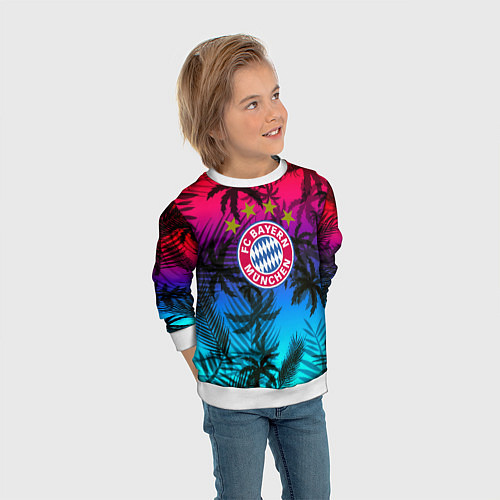 Детский свитшот Бавария Мюнхен неон тропики / 3D-Белый – фото 3