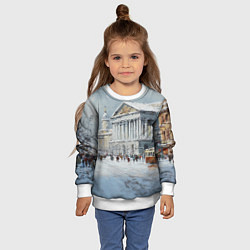 Свитшот детский Зимний Питер красками, цвет: 3D-белый — фото 2