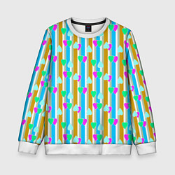 Детский свитшот Полосатый с сердечками ретро в горошек