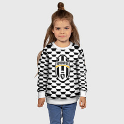 Свитшот детский Juventus геометрия черно белая, цвет: 3D-белый — фото 2