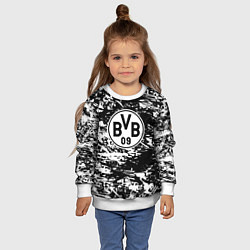 Свитшот детский Боруссиа белые краски, цвет: 3D-белый — фото 2