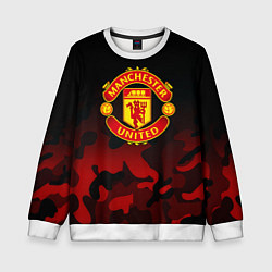 Свитшот детский Манчестер Юнайтед камуфляж текстура, цвет: 3D-белый
