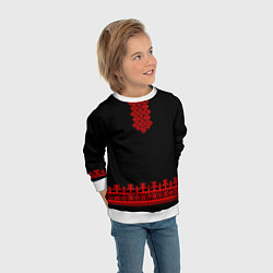 Свитшот детский Славянская вышиванка рубаха, цвет: 3D-белый — фото 2