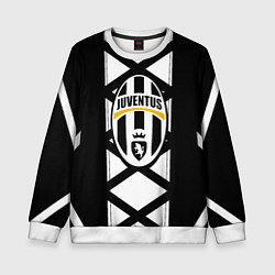 Свитшот детский Ювентус геометрия полосы линии, цвет: 3D-белый