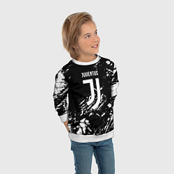 Свитшот детский Juventus белые штрихи красок, цвет: 3D-белый — фото 2