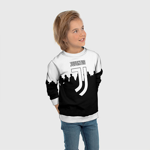 Детский свитшот Ювентус команды / 3D-Белый – фото 3