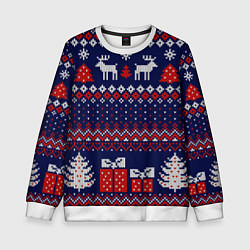 Детский свитшот Новогодний вязаный паттерн