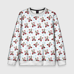 Свитшот детский Рождественские гонщики, цвет: 3D-белый
