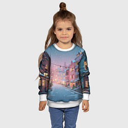Свитшот детский Новогодняя улица, цвет: 3D-белый — фото 2