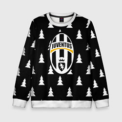Свитшот детский Ювентус ёлочки паттерн, цвет: 3D-белый