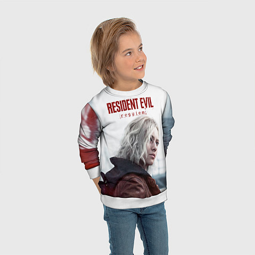 Детский свитшот Грейс Эшкрофт Resident evil requiem / 3D-Белый – фото 3