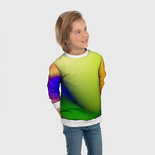 Детский свитшот The color is multicolored / 3D-Белый – фото 3