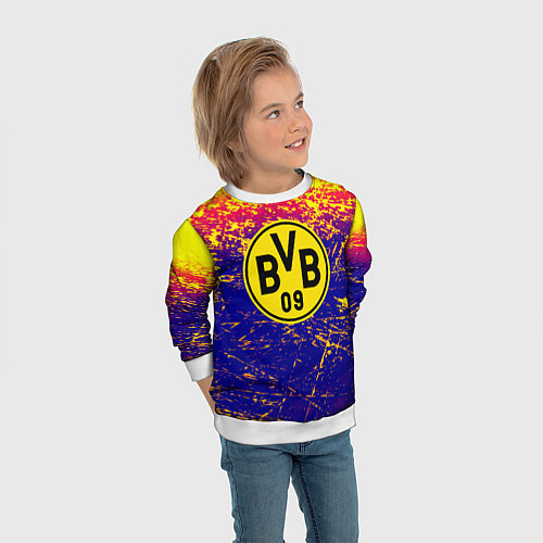 Детский свитшот Borussia краски / 3D-Белый – фото 3