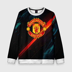 Свитшот детский Манчестер Юнайтед абстракция, цвет: 3D-белый