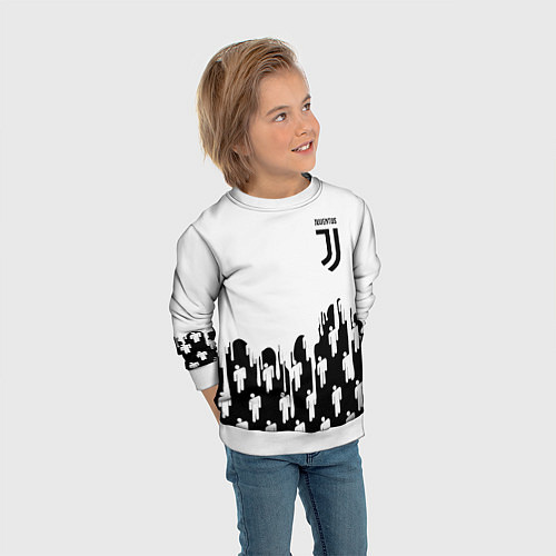 Детский свитшот Ювентус краски люди / 3D-Белый – фото 3