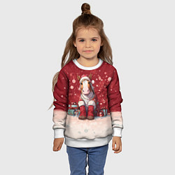 Свитшот детский Лошадка в новогодних сапогах, цвет: 3D-белый — фото 2