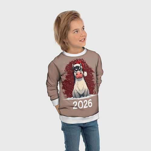 Детский свитшот Сердитая лошадка 2026 / 3D-Белый – фото 3