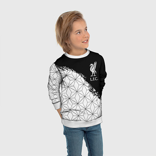 Детский свитшот Liverpool краски текстура геометрия / 3D-Белый – фото 3
