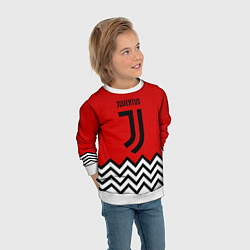 Свитшот детский Ювентус полосы спорт, цвет: 3D-белый — фото 2